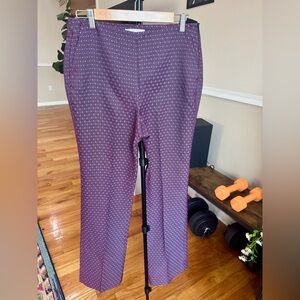 Etcetera Purple Red Wide Leg Geometric Print Pull on Pants Retro colorful Size 8